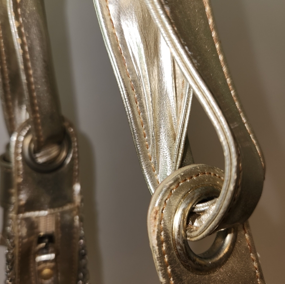 VINTAGE Y2K Gold sequin sparkly shoulder hobo bag - Picture 4 of 6